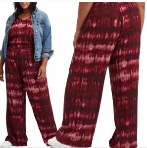 Torrid Burgundy Tie-Dye Straight Leg Pants